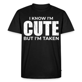 Cute but already taken - Humor Committed Couple - Men's Premium Organic T-Shirt - black - Front - Nico (187cm)