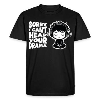 No Drama Casque Audio Manga Relatable - T-shirt Premium bio Homme - noir - Devant - Nico (187cm)