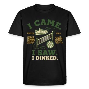 Pickleball Funny Player Came Saw I Dinked Love - Men's Premium Organic T-Shirt - black - Front - Nico (187cm)