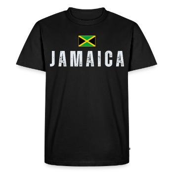 Jamaican flag, Jamaican patriot - Men's Premium Organic T-Shirt - black - Front - Nico (187cm)
