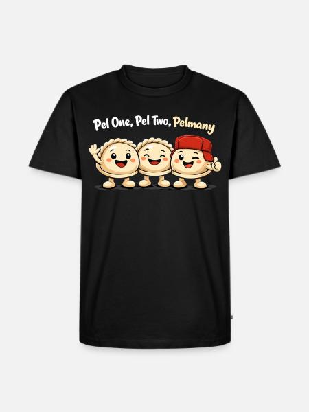 Pel One, Pel Two, Pelmany – Pelmeni Friends - Men's Premium Organic T-Shirt - black
