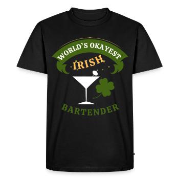 Barman irlandais - le barman irlandais le plus sympa - T-shirt Premium bio Homme - noir - Devant - Nico (187cm)