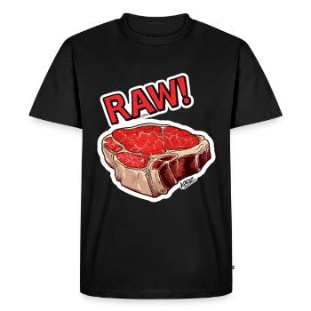 Dessin animé Steak - T-shirt Premium bio Homme - noir - Devant - Nico (187cm)