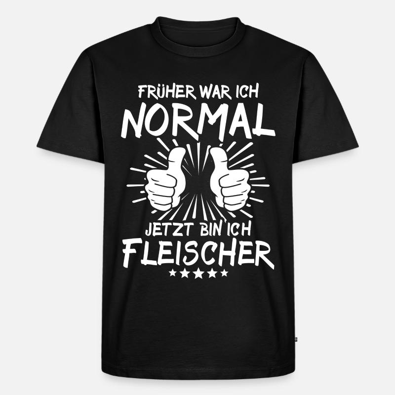 Fleischer - Männer Premium Bio T-Shirt - Schwarz