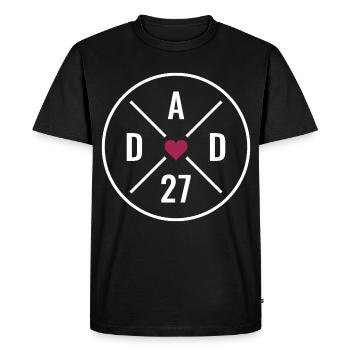 Dad 27 Heart - Men's Premium Organic T-Shirt - black - Front - Nico (187cm)