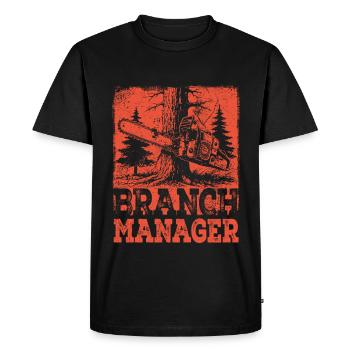 Branch Manager Chainsaw Lumberjack Forest - Men's Premium Organic T-Shirt - black - Front - Nico (187cm)