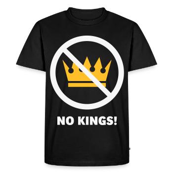 Pas de rois ! (Projet de protestation / NEG 2C) - T-shirt Premium bio Homme - noir - Devant - Nico (187cm)