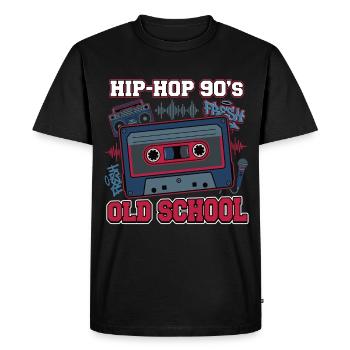 Hip Hop 90s Oldschool Cassette Retro - Men's Premium Organic T-Shirt - black - Front - Nico (187cm)