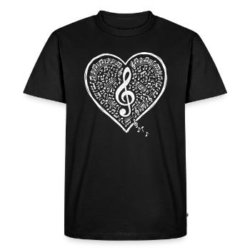 Musique Clé de cœur son d’amour - T-shirt Premium bio Homme - noir - Devant - Nico (187cm)