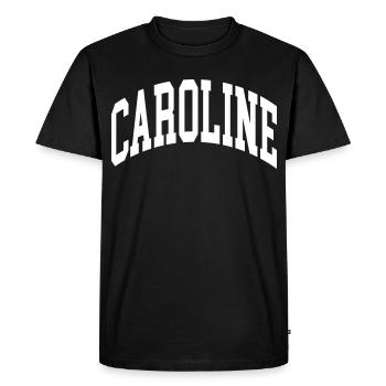 Caroline - Men's Premium Organic T-Shirt - black - Front - Nico (187cm)