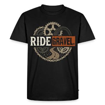 Vélo de gravier Bikepacking tout-terrain - T-shirt Premium bio Homme - noir - Devant - Nico (187cm)