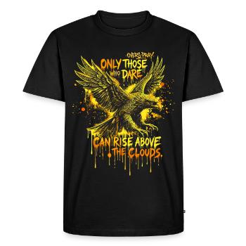 Montée tribale de l’Aigle Royal, - T-shirt Premium bio Homme - noir - Devant - Nico (187cm)