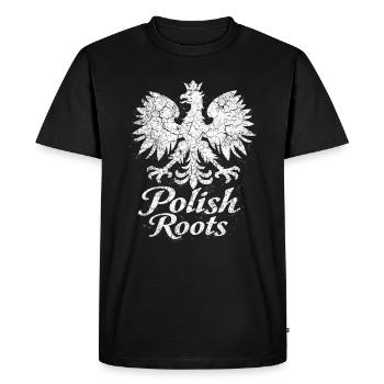 Racines polonaises – Racines polonaises vintage Eagle - T-shirt Premium bio Homme - noir - Devant - Nico (187cm)