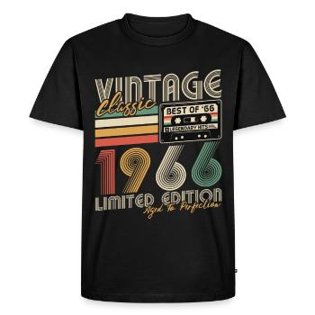 Vintage, 1966, Vintage Retro, Cadeau d’anniversaire - T-shirt Premium bio Homme - noir - Devant - Nico (187cm)