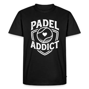 Passion du sport pour le padel et un mode de vie passionné - T-shirt Premium bio Homme - noir - Devant - Nico (187cm)