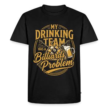 Billiards Beer Funny Shirt Gift Player Humor - Men's Premium Organic T-Shirt - black - Front - Nico (187cm)