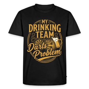Darts Beer Shirt Funny Gift Darts Player - Men's Premium Organic T-Shirt - black - Front - Nico (187cm)