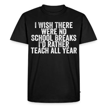 Passion Enseignement : L'école toute l'année - T-shirt Premium bio Homme - noir - Devant - Nico (187cm)