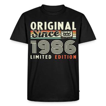 1986 Vintage Rétro Cadeau D'anniversaire - T-shirt Premium bio Homme - noir - Devant - Nico (187cm)