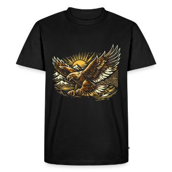 Majestueux aigle royal kazakh - T-shirt Premium bio Homme - noir - Devant - Nico (187cm)