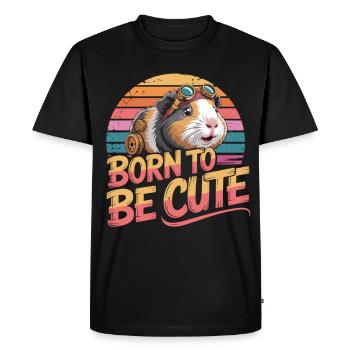 T-shirt Née pour être mignonne cochon d’Inde rétro - T-shirt Premium bio Homme - noir - Devant - Nico (187cm)