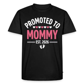 Promoted to Mom 2026 Pregnancy Design - Men's Premium Organic T-Shirt - black - Front - Nico (187cm)