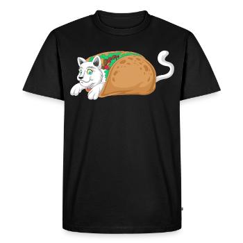 Taco Cat Shirt - Men's Premium Organic T-Shirt - black - Front - Nico (187cm)