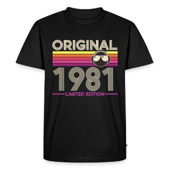 Original 1981 Retro Limited Edition - Men's Premium Organic T-Shirt - black - Front - Nico (187cm)