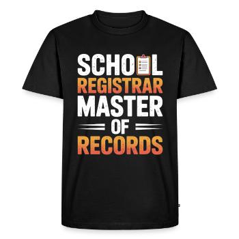 Secrétariat scolaire Bureau de l’école Organisation École - T-shirt Premium bio Homme - noir - Devant - Nico (187cm)
