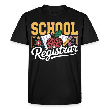 School Secretariat School Administration Office Organisation - Men's Premium Organic T-Shirt - black - Front - Nico (187cm)