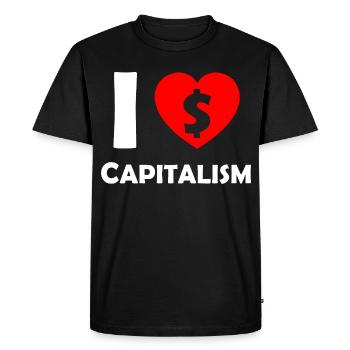 J’adore le capitalisme Heart Dollar - T-shirt Premium bio Homme - noir - Devant - Nico (187cm)