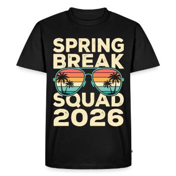 Spring Break Squad 2026 Retro Palm Tree Design - Men's Premium Organic T-Shirt - black - Front - Nico (187cm)