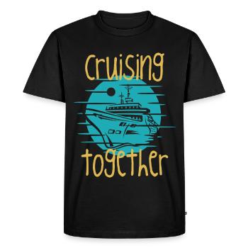 Cruising Together Boat Graphic - Men's Premium Organic T-Shirt - black - Front - Nico (187cm)