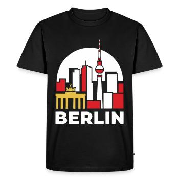 Berlin Skyline TV Tower - Men's Premium Organic T-Shirt - black - Front - Nico (187cm)