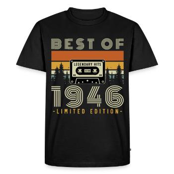 1946 Vintage Rétro Cadeau D'anniversaire - T-shirt Premium bio Homme - noir - Devant - Nico (187cm)
