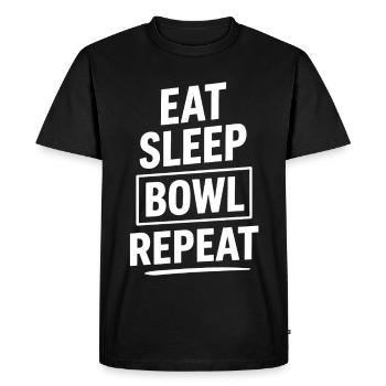 Eat Sleep Bowl Repeat Bowling Sport Fan - Men's Premium Organic T-Shirt - black - Front - Nico (187cm)