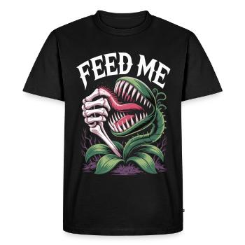 Feed Me T-Shirt Carnivorous Plant - Men's Premium Organic T-Shirt - black - Front - Nico (187cm)