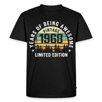 Legendary since 1968, Vintage Edition 1968 Retro - Men's Premium Organic T-Shirt - black - Front - Nico (187cm)