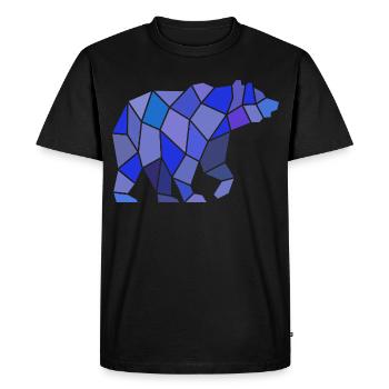 Geometric Bear in Mosaic - Men's Premium Organic T-Shirt - black - Front - Nico (187cm)