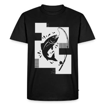Fishing Fish Fishing Rod - Men's Premium Organic T-Shirt - black - Front - Nico (187cm)