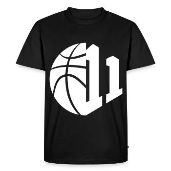 NON. 11 NUMÉRO 11 BASKETBALL 11E ANNIVERSAIRE - T-shirt Premium bio Homme - noir - Devant - Nico (187cm)