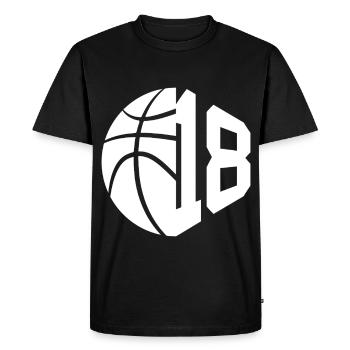 NON. 18 NUMÉRO 18 BASKET 18E ANNIVERSAIRE - T-shirt Premium bio Homme - noir - Devant - Nico (187cm)