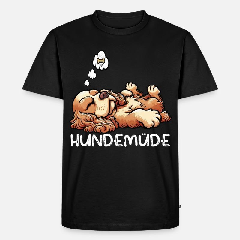 Hundemüde Cocker Spaniel Cockerhund Cockerbesitzer - Männer Premium Bio T-Shirt - Schwarz