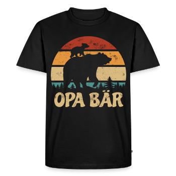 Grand-père Ours - Fête des Mères - Cadeau vintage - T-shirt Premium bio Homme - noir - Devant - Nico (187cm)