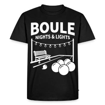 Boule Nights & Lights Petanque Ball Sports - Men's Premium Organic T-Shirt - black - Front - Nico (187cm)