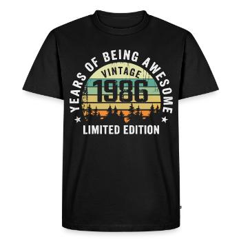 Légendaire depuis 1986, Édition Vintage 1986 Retro - T-shirt Premium bio Homme - noir - Devant - Nico (187cm)
