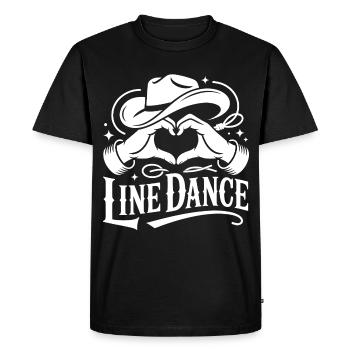 Danse en ligne Cœur Mains Cowboy - T-shirt Premium bio Homme - noir - Devant - Nico (187cm)