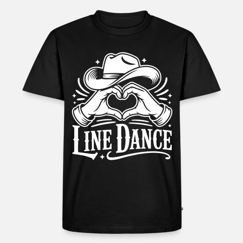 Line Dance Liebe - Männer Premium Bio T-Shirt - Schwarz