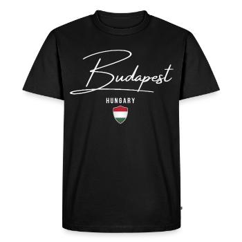 Budapest Hongrie, design élégant Budapest - T-shirt Premium bio Homme - noir - Devant - Nico (187cm)