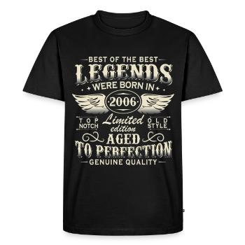 Cadeau d’anniversaire Legends 2006 Vintage 2006 - T-shirt Premium bio Homme - noir - Devant - Nico (187cm)